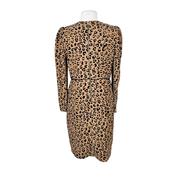 NWT Donna Karan Leopard Print Long-Sleeved Sheath Dress - Picture 8 of 12